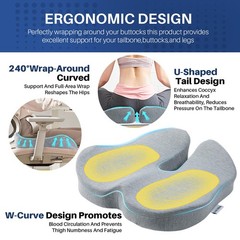 DAPOTUGI X Large Memory Foam Seat Cushion for Office Chair,for Back Support, …