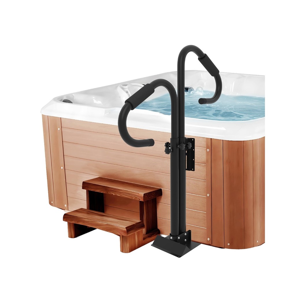 Two-Way Hot Tub Handrails, 38″-58″ Adjustable Height SPA Handrail w/360 Swive…
