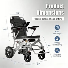 JIEXOTRI 500W Power Wheelchair Foldable Joystick Seat Belt Anti-tip 360lb