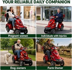 1000W Long Range Electric Mobility Scooter 4Wheel All Terrain For Seniors Adults