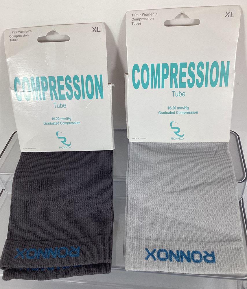 Ronnox XL Womens Compression Tube Socks 16-20mm/Hg 2 Pairs Aid Circulation