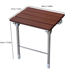 Wall Mounted Folding Shower Seat Bench For Home Bathroom 14.9″x12.2″ Foldable