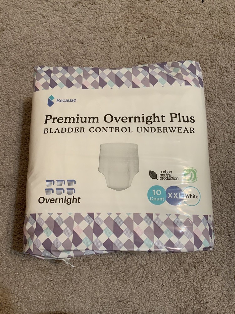 Because Unisex Premium Overnight Plus Pull Up Incontinence Underwear XXL 10 Ct