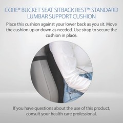Core Products Standard Bucket Seat SitBack Rest Lumbar Support Travel Cushion