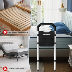 Bed Rail for Elderly Adults Safety Assist Cane Handle Support Steel Frame 350LB