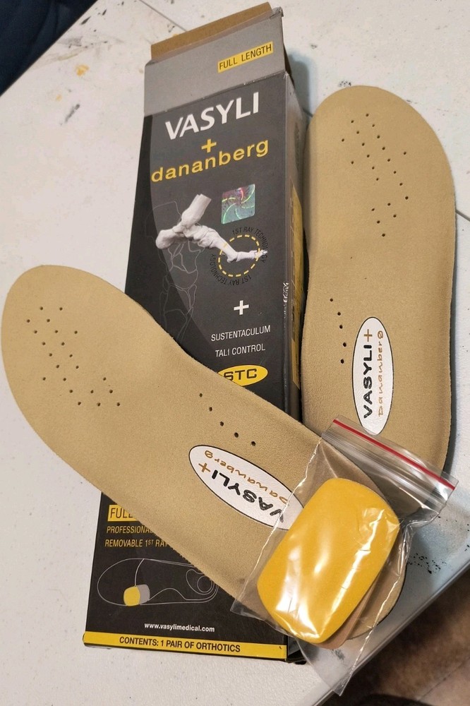 Vasyli + Dananberg 1st Ray Moldable Full Length Orthotic Shoe Insoles XL NEW