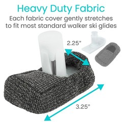 Vive Walker Ski Glide Covers 4 PCS – Accessories 4 Count (Pack of 1), Grey