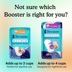 Because Maximum Incontinence Booster Pads, Adult 20 Count (Pack of 1), White