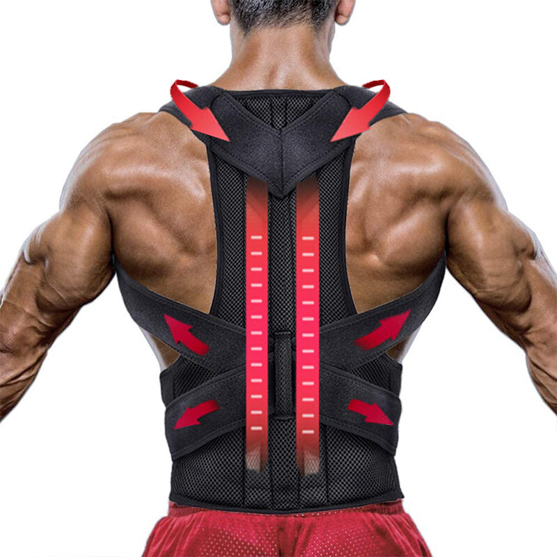 Men / Women Adjustable Posture Corrector Back Support Shoulder Back Brace Belt