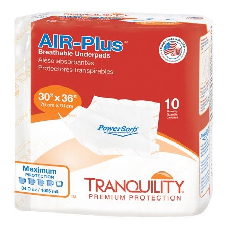 Tranquility Air Plus Breathable Underpad 30×36″ Polymer Peach Heavy Absorb 40