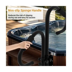 Two-Way Hot Tub Handrails, 38″-58″ Adjustable Height SPA Handrail w/360 Swive…