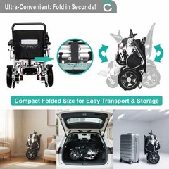 Foldable Electric Wheelchair 700W Motor 400 lbs Weight Capacity All Terrain
