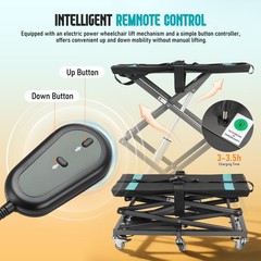 Portable Electric Lift Table Platform for Wheelchair 24-90cm Height Lifting USA