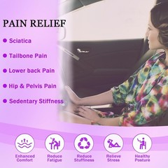 Non-Slip Gel Seat Cushion, 18.9×18.1 Inch – Sciatica Relief for Cars & Office