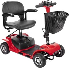 4 Wheels Mobility Scooter Power Wheel Chair Electric Device Compact for Travel