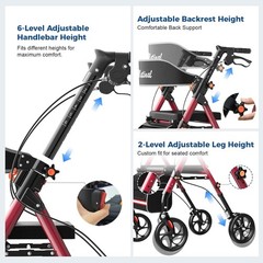 Walkers for Seniors with seat, Rollator Walker with Seat, Walkers for Seniors…