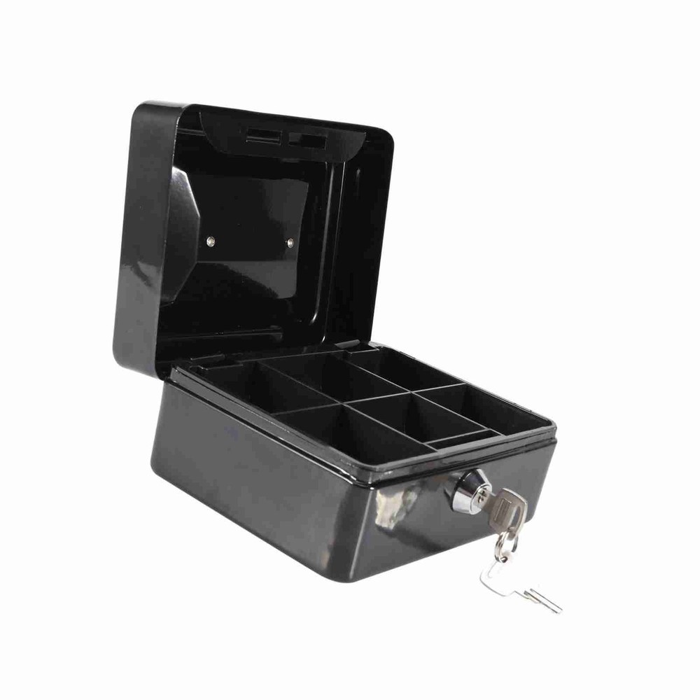 1Pc Mini Portable Iron Petty Lockable Cash Money Safe Security Box