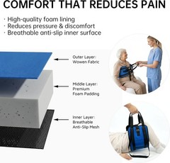 Transfer Sling, Upgraded with Metal Buckle, 6 Reinforced Straps with Hand Gri…