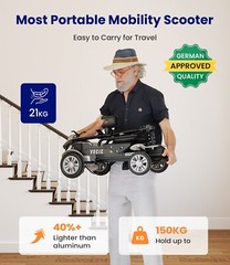 Mobility Scooter for Adults&Seniors,Carbon Fiber,46LBS,4-Wheel Powered Electric