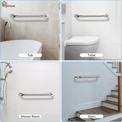 2 Pack 24 Inch Shower Grab Bar with Anti-Slip Grip, Chrome Stainless Steel Bath