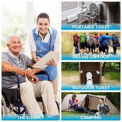 60 PCS Portable Bedside Commode Bucket Liners Bags With Absorbent Pads Kit