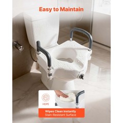 Uimoso Raised Toilet Seat with Arms for Seniors, Adds 5-Inch Height, 300 lbs
