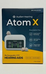 Audien Hearing Atom X Rechargeable OTC Touchscreen Bluetooth Hearing Aids