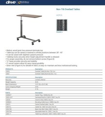 Non Tilt Overbed Table with Wheels from Drive Medical – NEW – FREE DELIVERY