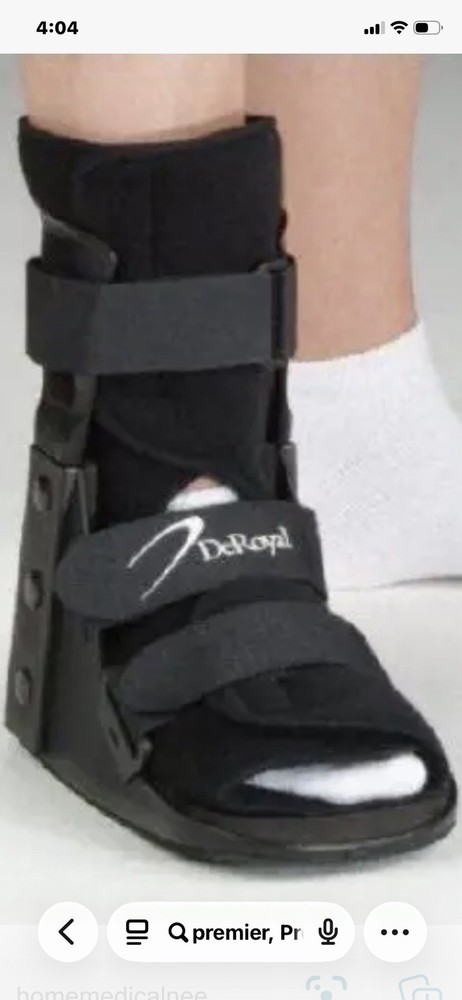 1-DeRoyal Tracker EX Walker Closed Heel With Wide Foot Plate XL RIGHT/LEFT BOOT