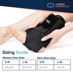 Copper Compression Ankle Brace – Adjustable Lace Up Small/Medium, Black