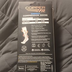 Copper Fit Energy Compression Socks S/M Copper Infused Graduated Compression Bl…