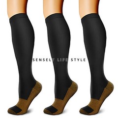Calf High 3 Pairs Compression Socks for Women Men Gradient Improve Energy 20mmHg