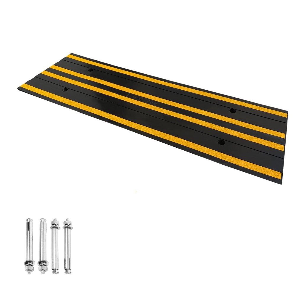 48in Rubber Curb Ramp 2.76in Rise Heavy Duty Driveway Threshold Ramp 33069lbs