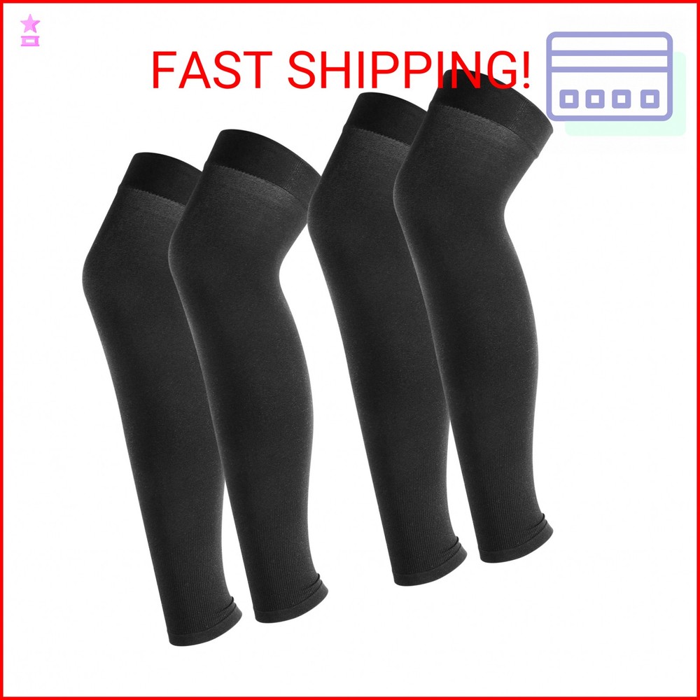 QVYQVY 2 Pairs Full Leg Compression Sleeves, for Running Basketball Football Cyc