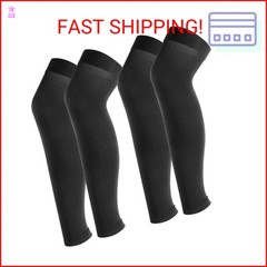 QVYQVY 2 Pairs Full Leg Compression Sleeves, for Running Basketball Football Cyc