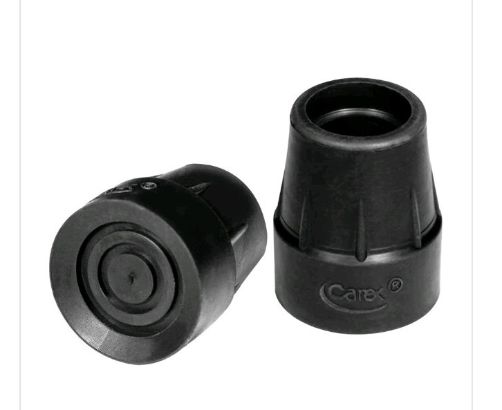 2 Pack Rubber Cane Tips 3/4 Inch Skid-Resistant And Metal-Reinforced TPR Carex