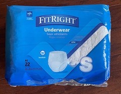 4 MEDLINE Fitright Fit Right Adult Protective Underwear Small 20-28″ Pack of 22