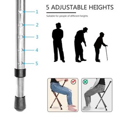 Yayayo Hold 440 lbs Folding Canes with Seat Walking Stick Height Adjustment C…