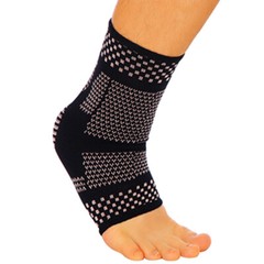 Copper Ankle Support Brace Foot Wrap Compression Sleeve Achilles Tendonitis BML