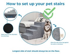 Best Pet Supplies Foldable Foam Pet Steps For Small Pets Portable Ramp Stairs