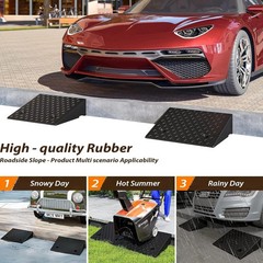 Heavy Duty Rubber 6″ Curb Ramp 40000 lbs Capacity for Driveway Shed Garage