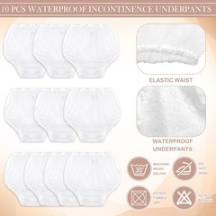Weewooday 10 Pcs Waterproof Incontinence Underpants Plastic Pants Incontinence