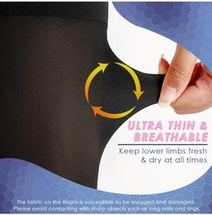 Beister 20-30 mmHg 1 Pair Compression Stockings Women & Men M Med Black Open Toe
