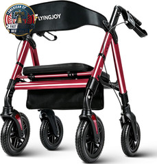Walkers for Seniors with Seat,450Lbs Rolling Walker, 22″ Extra-Wide Heavy-Duty F