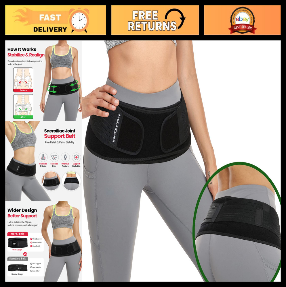 Adjustable Sacroiliac SI Joint Hip Belt for Pain Relief | Lower Back Support Bra