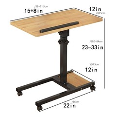 LINGMI Mobile Height Adjustable Laptop Desk with Mouse Pad, Portable Laptop Desk