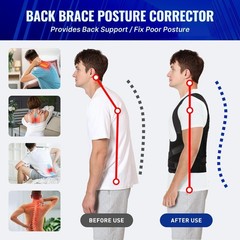 Potensgo Posture Corrector for Women and Men, Adjustable Back Small, Gray