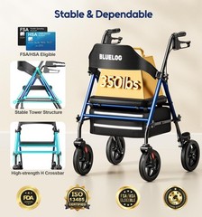„Rollator Walker for Seniors, 350lb Capacity, Cup Holder, Adjustable Height“