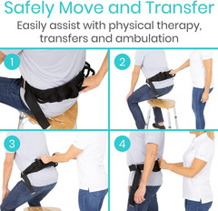 Gait Belt (350Lbs) Transfer Belt with Handles – Medical Nursing Safety Patient A