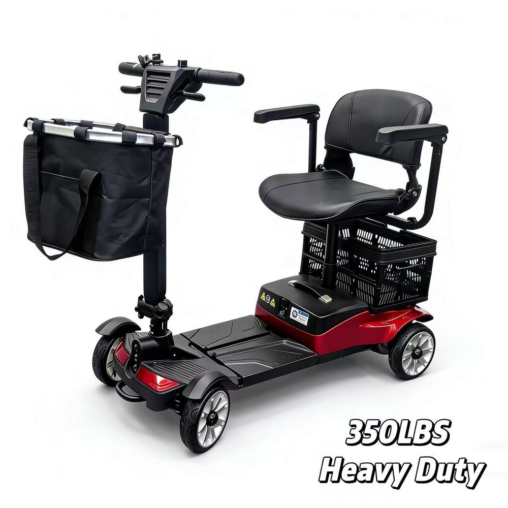 Mobility Scooter for Seniors Foldable 350lbs Heavy Duty 4 Wheel Electric Travel